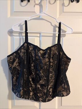 torrid Black Lace Corset Crop Top